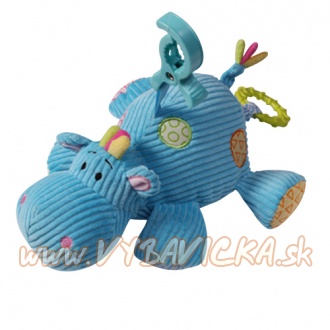 Plyšová hračka BabyOno, 0m+, hudobná, Hippo, modrá
