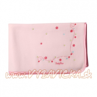 Deka Polar Fleece BabyOno, 0m+, 90x110 cm, kvietky, ružová