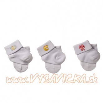 Ponožky bavlnené BabyOno, 0-6m, anjelik, biela
