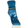Ponožky protišmykové froté s protišmykovou vrstvou labky s patentom autíčko modrá
