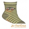Ponožky klasické autíčko zelenožltá