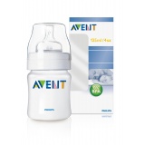 Fľaša na prirodzené kŕmenie AVENT, 0 m+, 125 ml, 1 otvor - prietok pre novorodenca