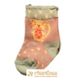 Ponožky klasické s fodričkou mačička fialovozelená