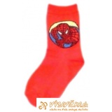 Ponožky klasické s prispôsobiteľným tvarom rozprávkové postavička Spiderman červená
