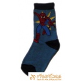 Ponožky klasické s prispôsobiteľným tvarom rozprávkové postavička Spiderman modrá