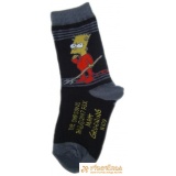 Ponožky klasické s prispôsobiteľným tvarom rozprávkové postavička Simpsonovci Bart Bart THE SIMPSONS čiernotmavosivá
