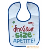 Podbradník klasický s lemom dinosaur size APETITE! Bobas bielomodrá