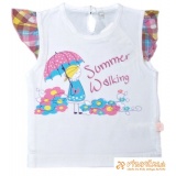 Tričko tielko s fodričkou dievčatko Summer Walking biela