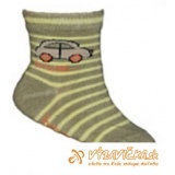 Ponožky klasické autíčko zelenožltá