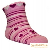 Ponožky klasické srdiečka ružovotmavoružovobiela