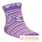 Ponožky klasické srdiečka fialovobiela