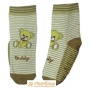 Ponožky protišmykové s protišmykovou vrstvou s vrstvou zo silikónu medvedík teddy zelenohnedá
